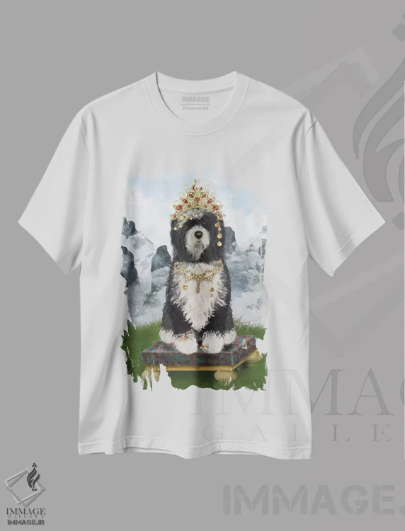 تیشرت سفید طرح دار تبتی ۱، دکور معاصر اثر فب فانکی | immage.ir