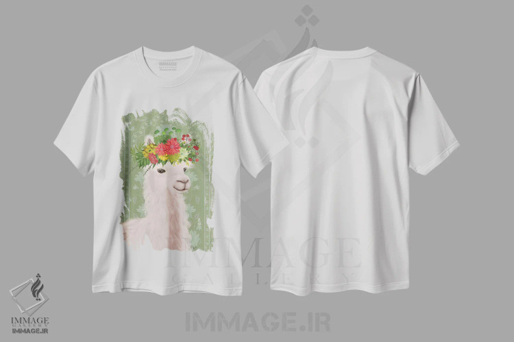 تیشرت سفید طرح دار لاما کولی وار ۴، دکور بوهمی اثر فب فانکی | immage.ir