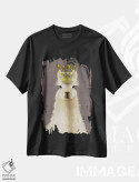 تیشرت مشکی طرح دار ملکه لاما، تزئینی اثر فب فانکی | immage.ir