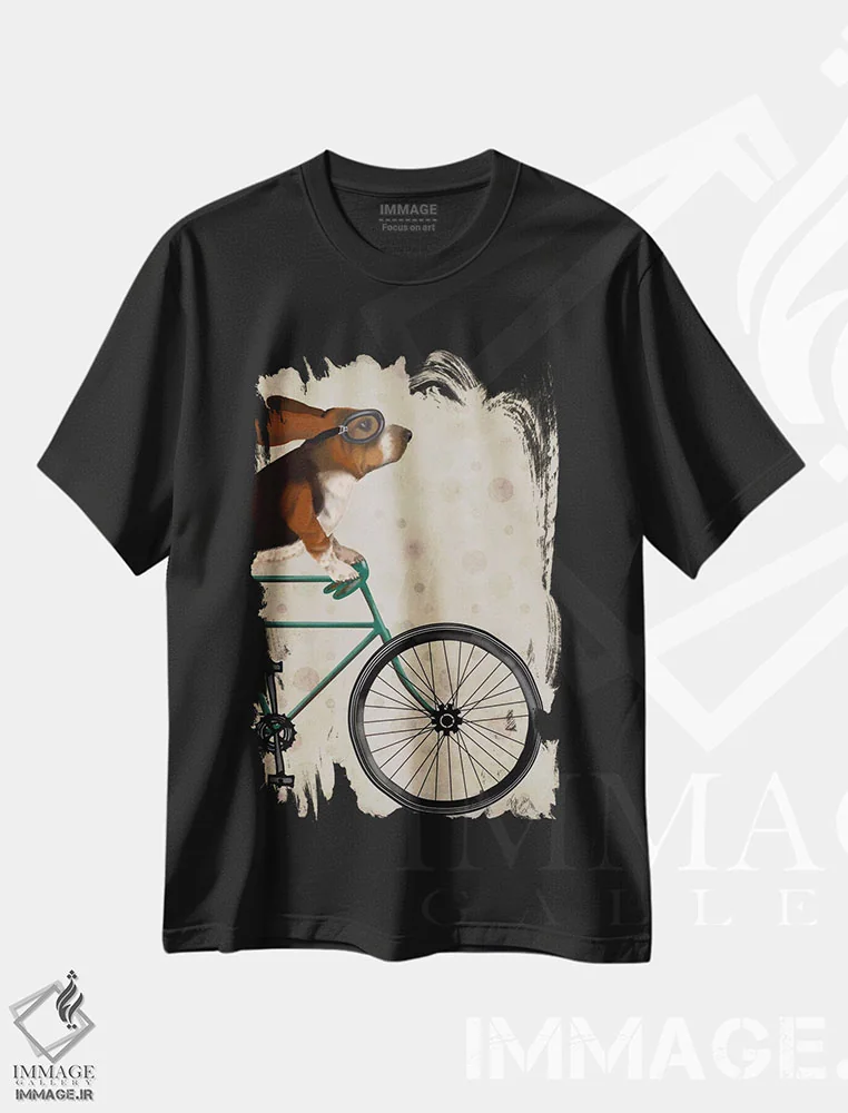 تیشرت مشکی طرح دار بست هاوند دوچرخه سوار، هنر دیجیتال اثر فب فانکی | immage.ir