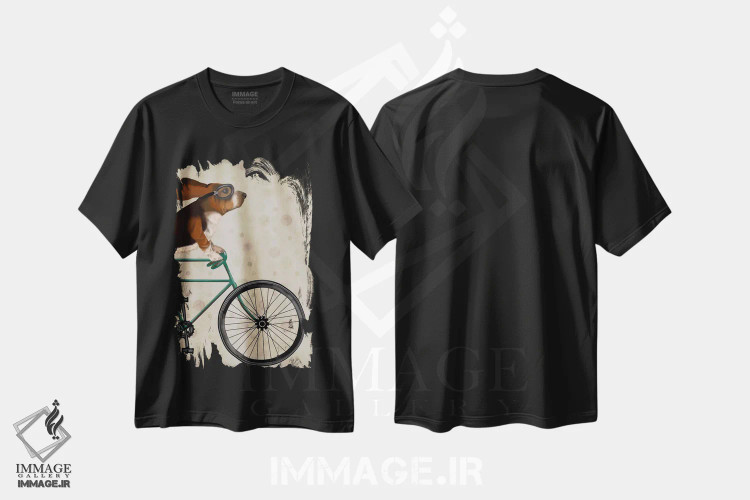 تیشرت مشکی طرح دار بست هاوند دوچرخه سوار، هنر دیجیتال اثر فب فانکی | immage.ir