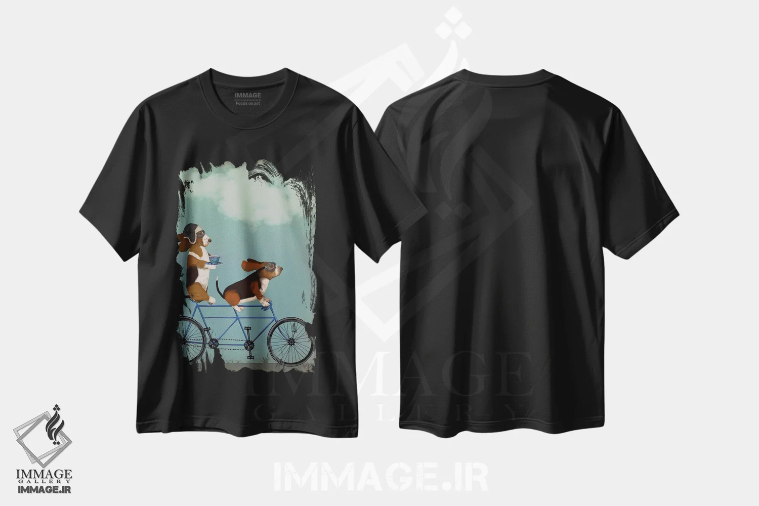 تیشرت مشکی طرح دار بست هاوند دوچرخه دونفره، هنر دیجیتال اثر فب فانکی | فروشگاه ایماژ