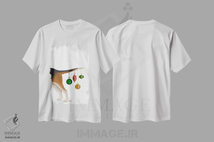 تیشرت سفید طرح دار دلسردی، حیوانات کریسمسی اثر فب فانکی | فروشگاه ایماژ