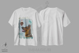 تیشرت سفید طرح دار ژرمن شپرد و بستنی، هنر دیجیتال اثر فب فانکی | immage.ir