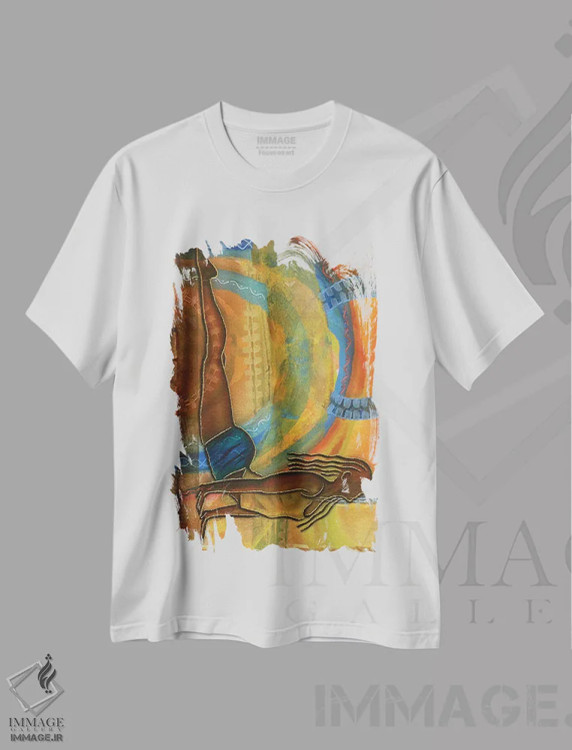 تیشرت سفید طرح دار یوگا ۳، هنر آمریکایی آفریقایی تبار اثر فرد اودل | immage.ir