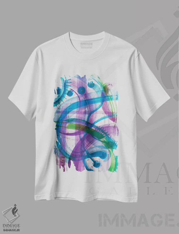 تیشرت سفید طرح دار سازه اثر فرد اودل | immage.ir