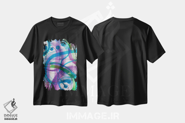 تیشرت مشکی طرح دار سازه اثر فرد اودل | فروشگاه ایماژ