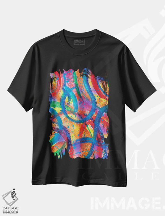 تیشرت مشکی طرح دار جا فلفلی اثر فرد اودل | فروشگاه ایماژ