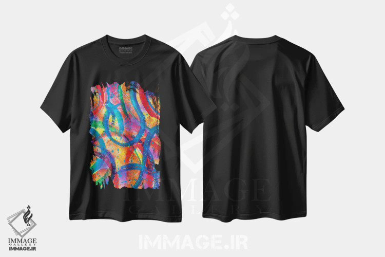تیشرت مشکی طرح دار جا فلفلی اثر فرد اودل | فروشگاه ایماژ