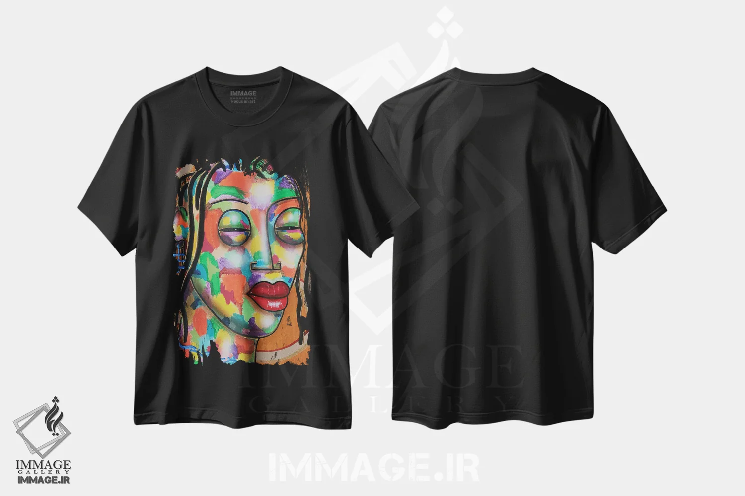 تیشرت مشکی طرح دار مایا، دکور آفریقایی اثر فرد اودل | immage.ir