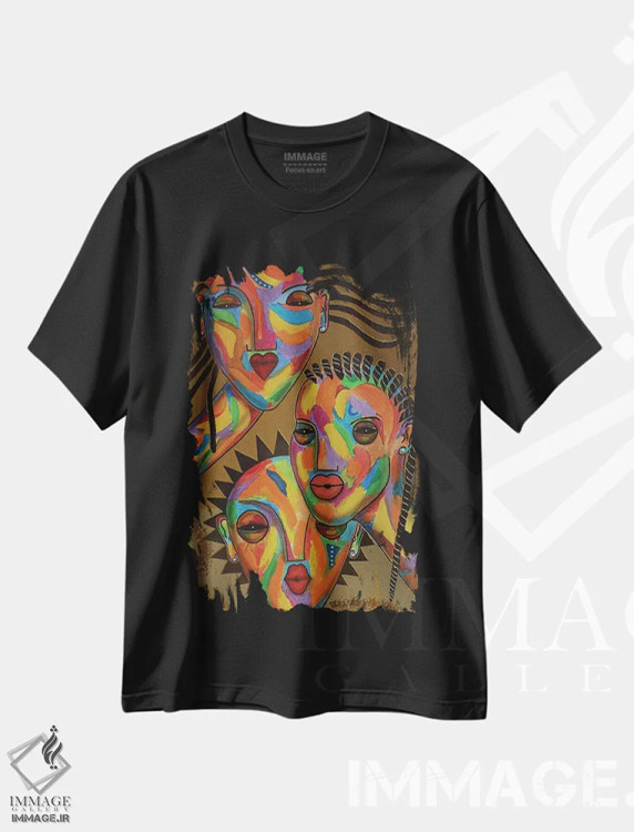 تیشرت مشکی طرح دار سه خواهر، دکور آفریقایی اثر فرد اودل | immage.ir