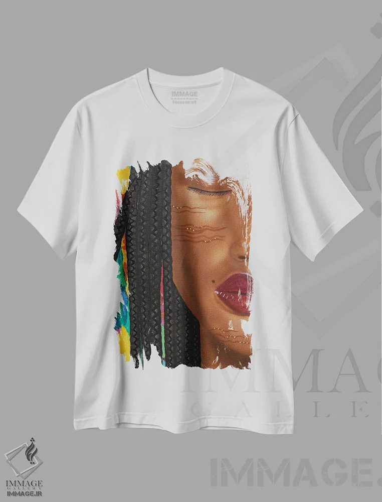 تیشرت سفید طرح دار طلایی، هنر آمریکایی آفریقایی تبار اثر فرد اودل | فروشگاه ایماژ