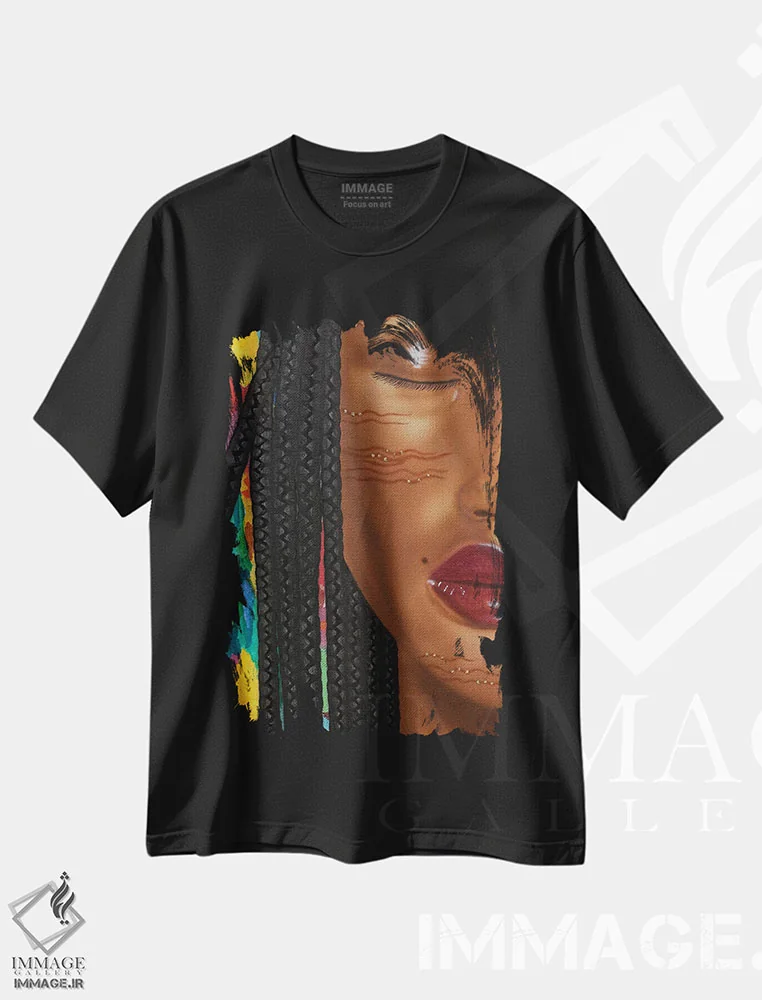 تیشرت مشکی طرح دار طلایی، هنر آمریکایی آفریقایی تبار اثر فرد اودل | immage.ir