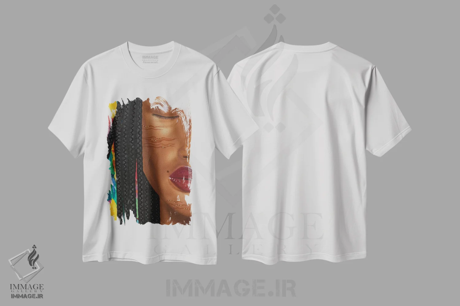 تیشرت سفید طرح دار طلایی، هنر آمریکایی آفریقایی تبار اثر فرد اودل | فروشگاه ایماژ