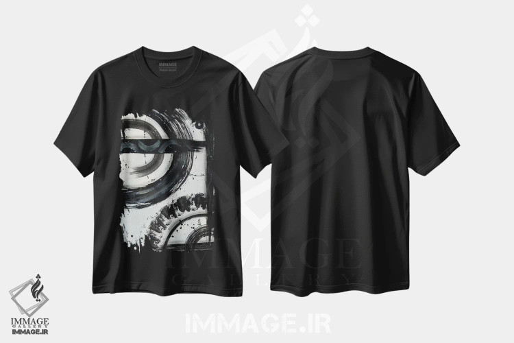 تیشرت مشکی طرح دار کنفرانس اثر فرد اودل | فروشگاه ایماژ