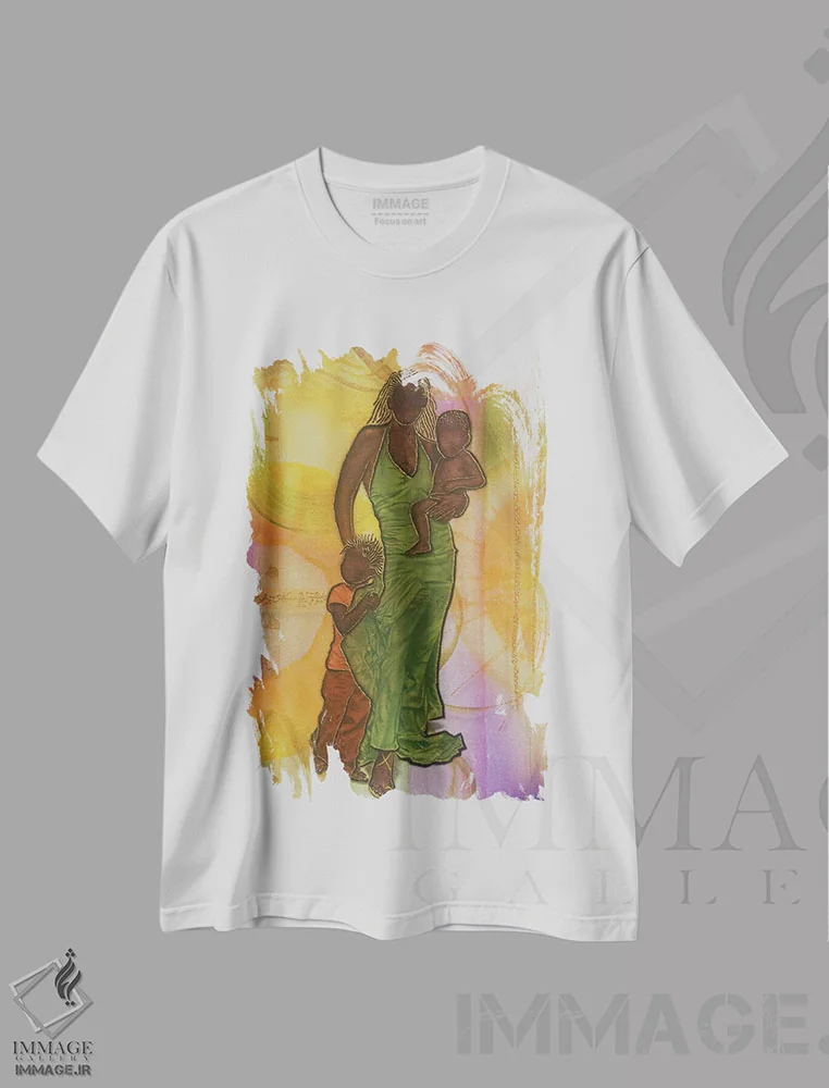 تیشرت سفید طرح دار سه نفر ما، هنر آمریکایی آفریقایی تبار اثر فرد اودل | فروشگاه ایماژ