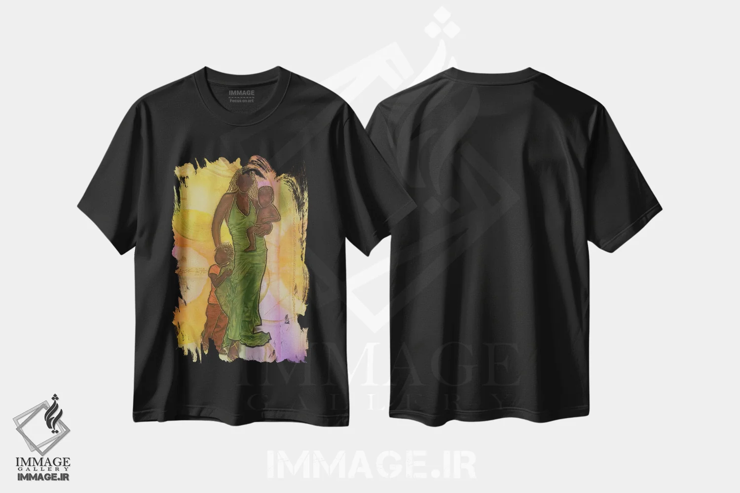 تیشرت مشکی طرح دار سه نفر ما، هنر آمریکایی آفریقایی تبار اثر فرد اودل | immage.ir