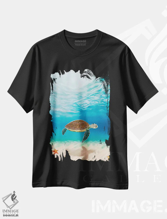 تیشرت مشکی طرح دار مسیرها، تزئینی اثر فرد اودل | immage.ir