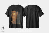 تیشرت مشکی طرح دار ببر ماده، هنر آمریکایی آفریقایی تبار اثر فرد اودل | فروشگاه ایماژ