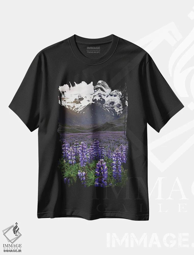 تیشرت مشکی طرح دار در جاده های ایسلند، مدیوم اثر فلوریان اولبرشتس | فروشگاه ایماژ