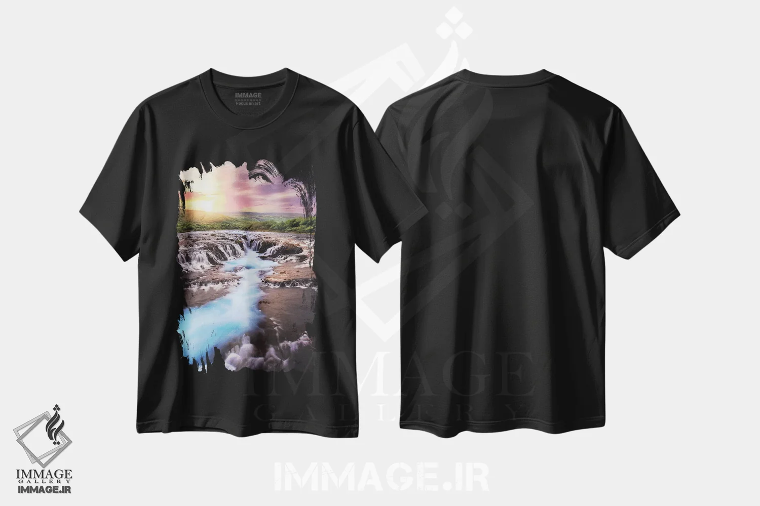 تیشرت مشکی طرح دار گنج گمشده ایسلند، مدیوم اثر فلوریان اولبرشتس | immage.ir