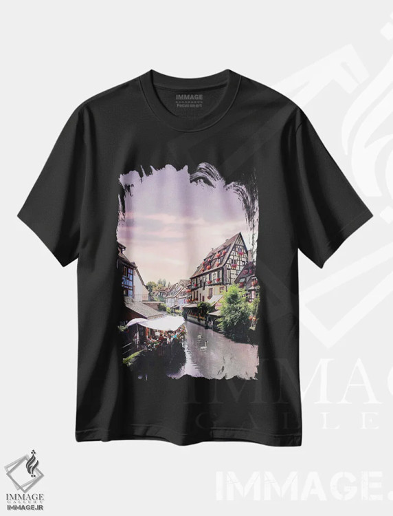 تیشرت مشکی طرح دار غروب صورتی یک عمر، کولمار، فرانسه، مدیوم اثر فلوریان اولبرشتس | immage.ir