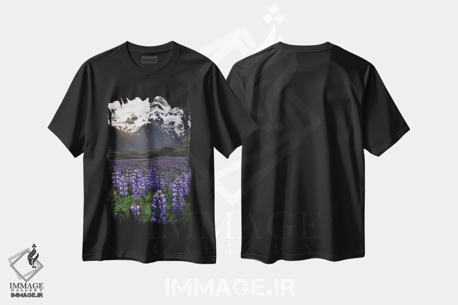 تیشرت مشکی طرح دار در جاده های ایسلند، مدیوم اثر فلوریان اولبرشتس | فروشگاه ایماژ