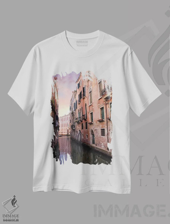 تیشرت سفید طرح دار کانال ونیز، مدیوم اثر فلوریان اولبرشتس | immage.ir