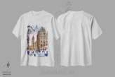 تیشرت سفید طرح دار زمستان در لندن، دکور تعطیلات اثر فلوریان اولبرشتس | فروشگاه ایماژ