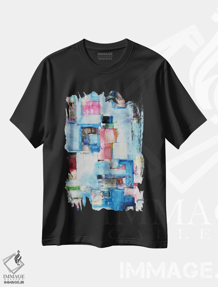 تیشرت مشکی طرح دار زنده و شفاف اثر جیسون فورسیه | فروشگاه ایماژ