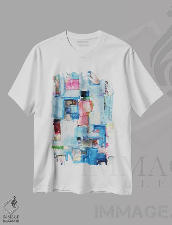 تیشرت سفید طرح دار زنده و شفاف اثر جیسون فورسیه | immage.ir