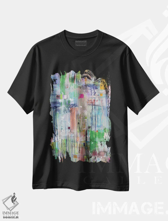تیشرت مشکی طرح دار بین دو نقطه اثر جیسون فورسیه | immage.ir