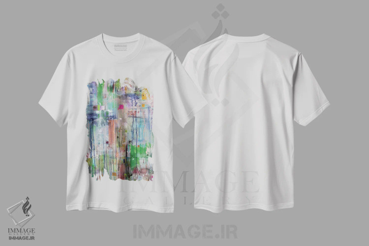 تیشرت سفید طرح دار بین دو نقطه اثر جیسون فورسیه | فروشگاه ایماژ