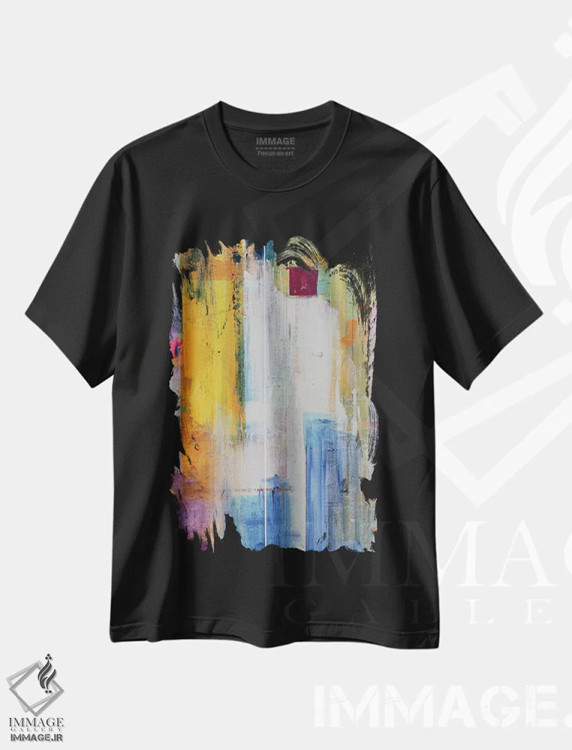 تیشرت مشکی طرح دار ظهر داغ اثر جیسون فورسیه | فروشگاه ایماژ