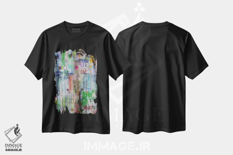 تیشرت مشکی طرح دار بین دو نقطه اثر جیسون فورسیه | immage.ir