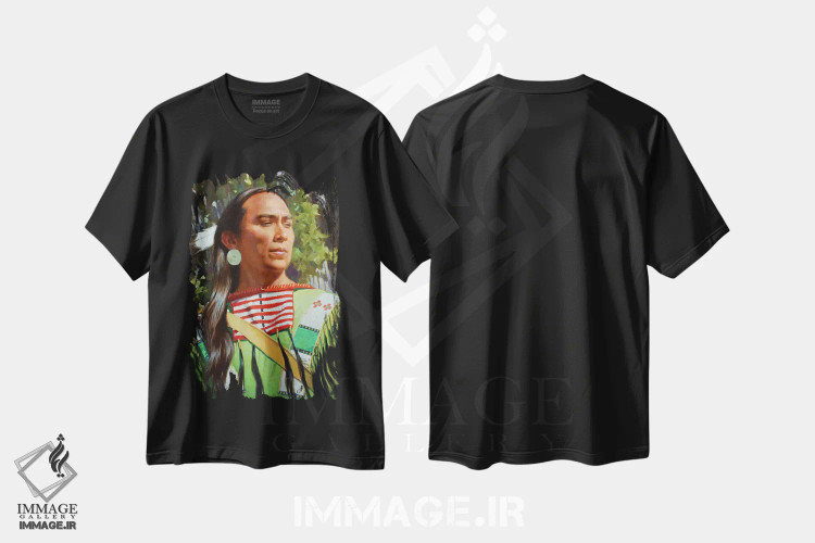 تیشرت مشکی طرح دار تیرانداز چایِن، هنر فاخر معاصر اثر فرانک اورداز | immage.ir