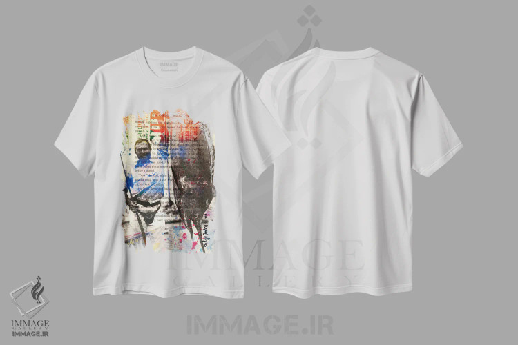 تیشرت سفید طرح دار ارنست همینگوی ۱، هنر دیجیتال اثر فیلیپو ایمبریگی | فروشگاه ایماژ