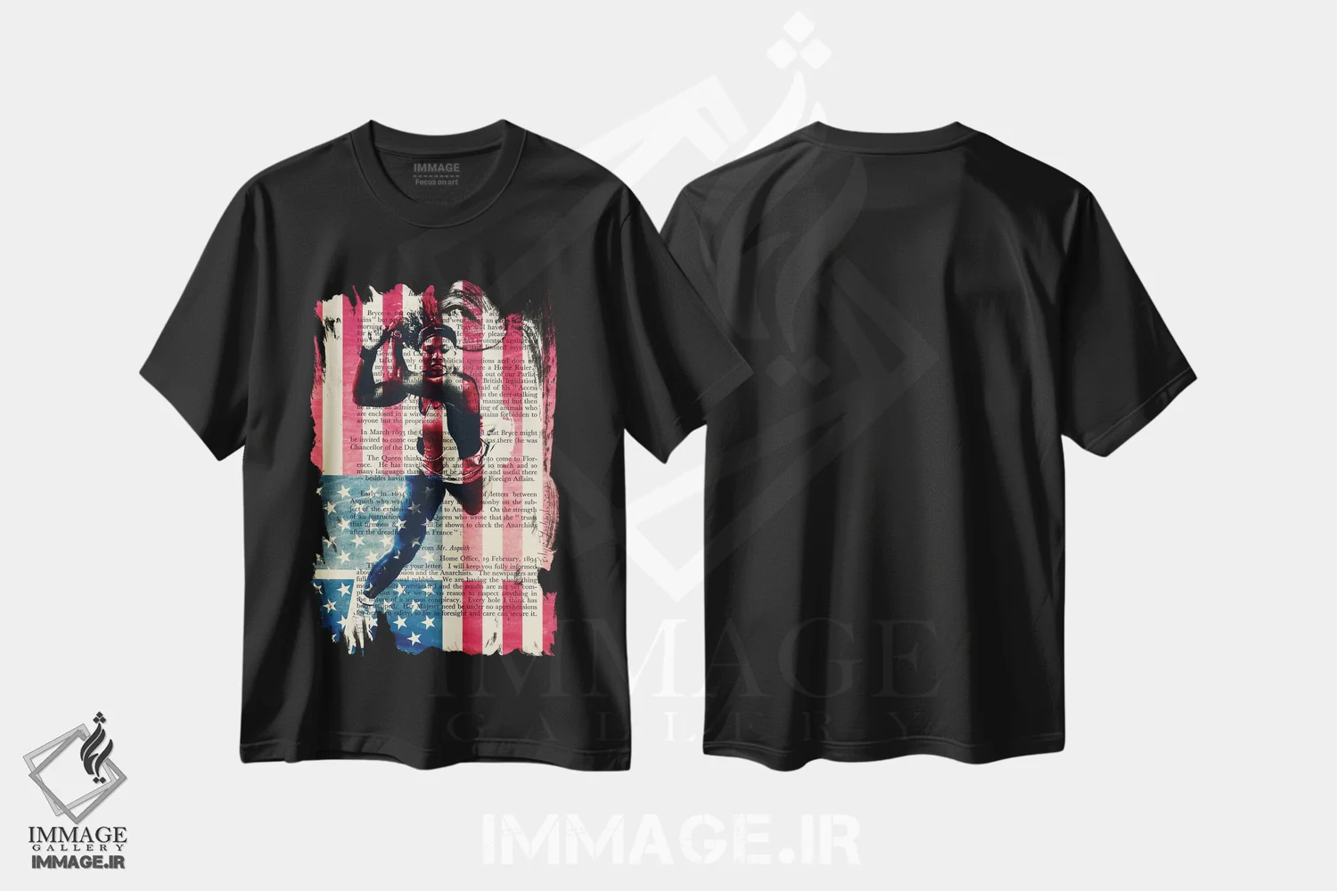 تیشرت مشکی طرح دار سرنا ویلیامز، هنر آمریکایی آفریقایی تبار اثر فیلیپو ایمبریگی | immage.ir