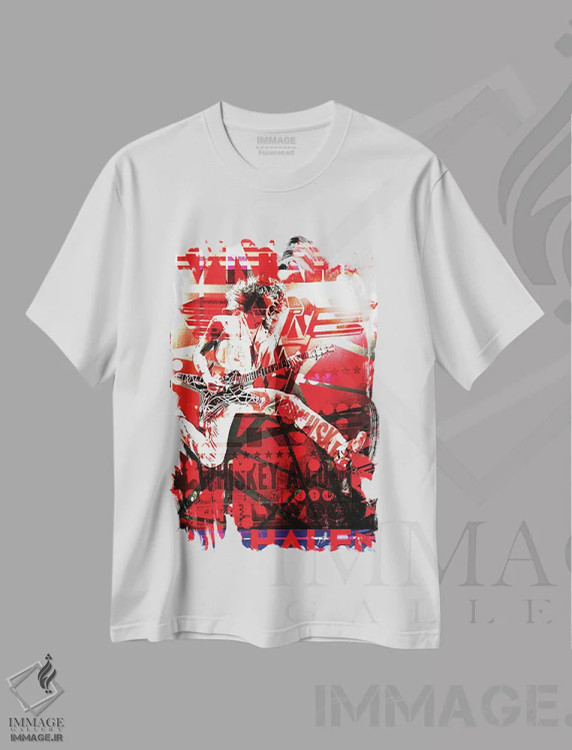 تیشرت سفید طرح دار ادی ون هِیلن، هنر دیجیتال اثر فیلیپو ایمبریگی | immage.ir