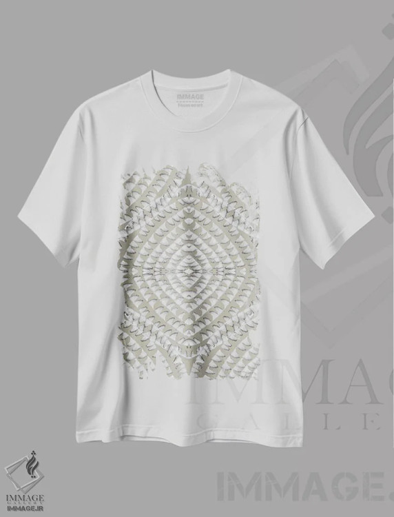 تیشرت سفید طرح دار انتزاعی اثر فانیتسا پترو | فروشگاه ایماژ