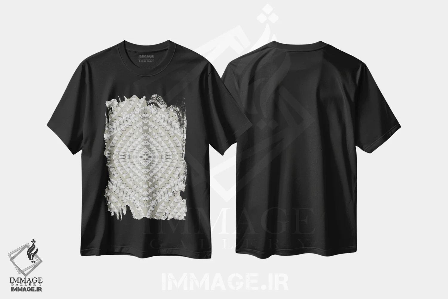 تیشرت مشکی طرح دار انتزاعی اثر فانیتسا پترو | immage.ir