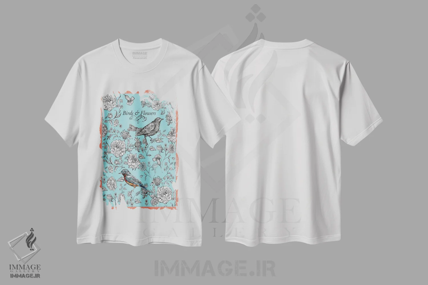 تیشرت سفید طرح دار پرندگان و گل ها، تزئینی اثر فانیتسا پترو | فروشگاه ایماژ