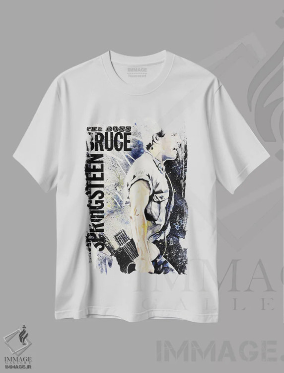 تیشرت سفید طرح دار پرترهٔ بروس اسپرینگستین، مدیوم اثر فانیتسا پترو | immage.ir