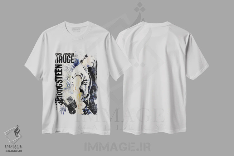 تیشرت سفید طرح دار پرترهٔ بروس اسپرینگستین، مدیوم اثر فانیتسا پترو | immage.ir