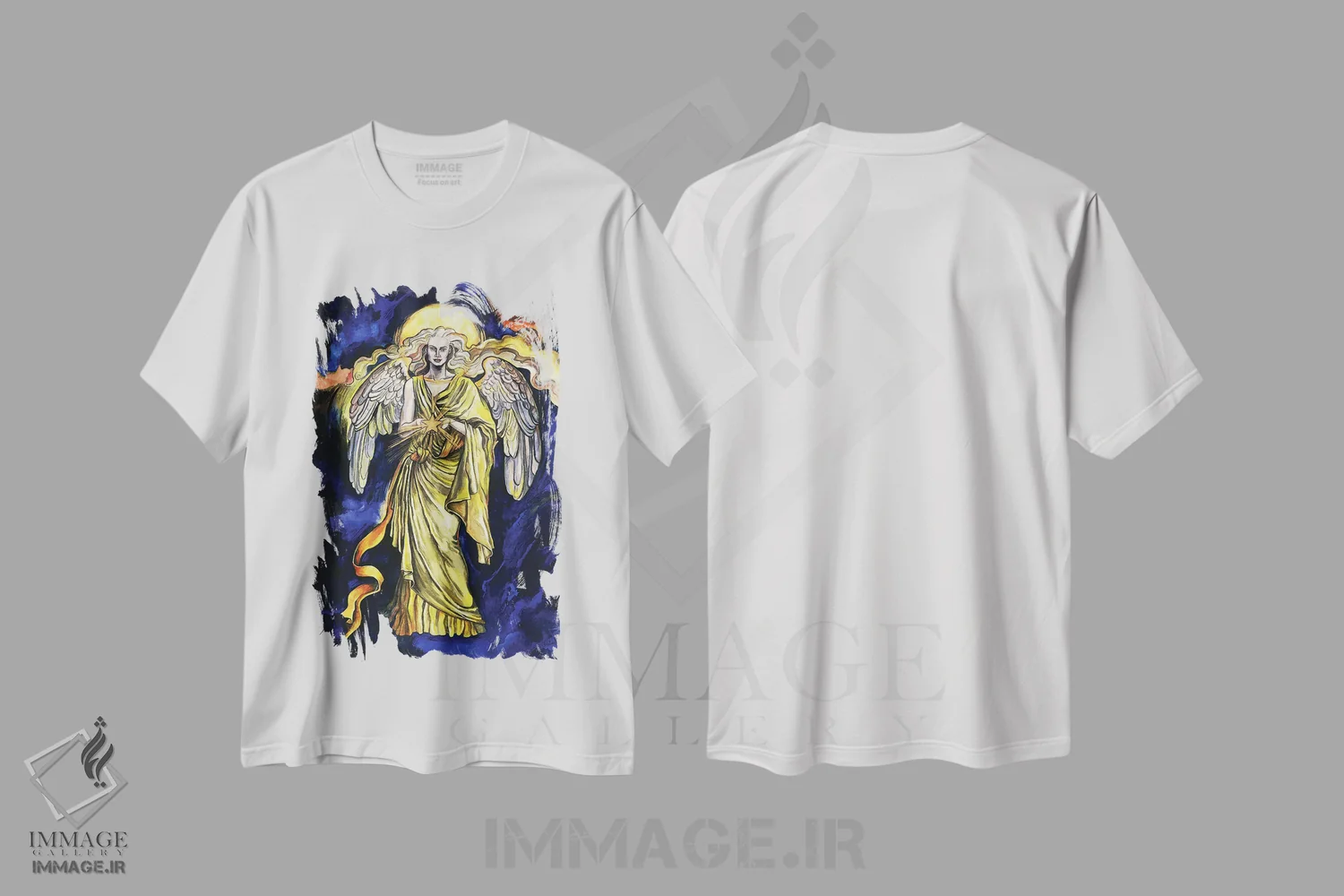 تیشرت سفید طرح دار هفت فرشتهٔ مقرب، مدیوم اثر فانیتسا پترو | فروشگاه ایماژ