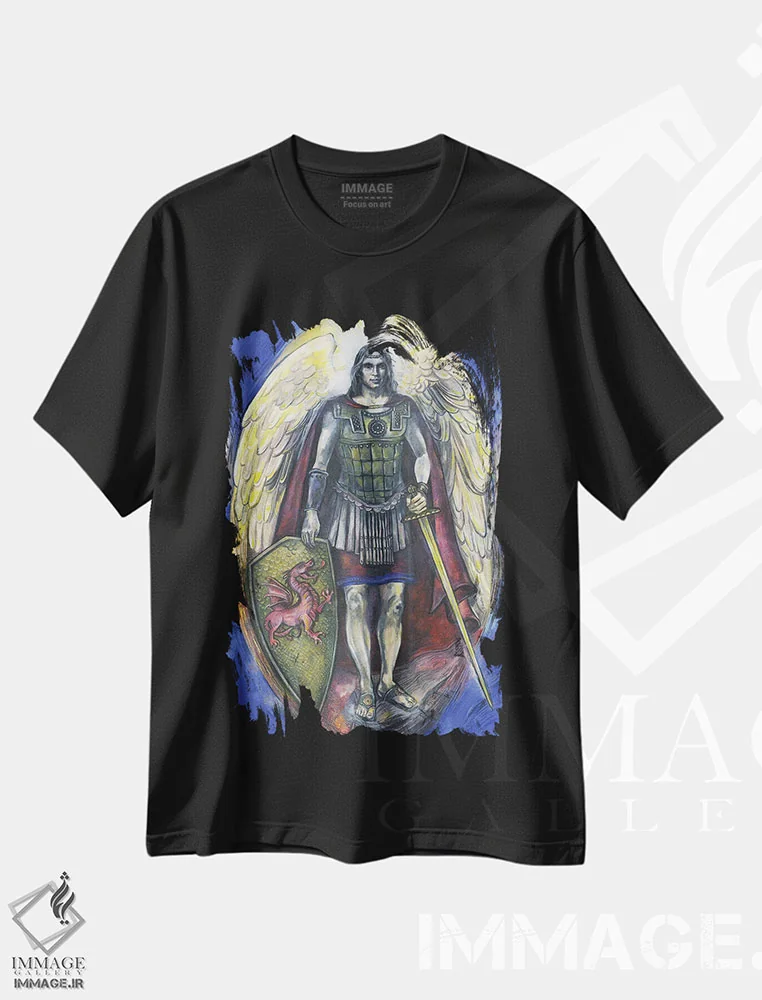 تیشرت مشکی طرح دار هفت فرشتهٔ مقرب، مدیوم اثر فانیتسا پترو | immage.ir