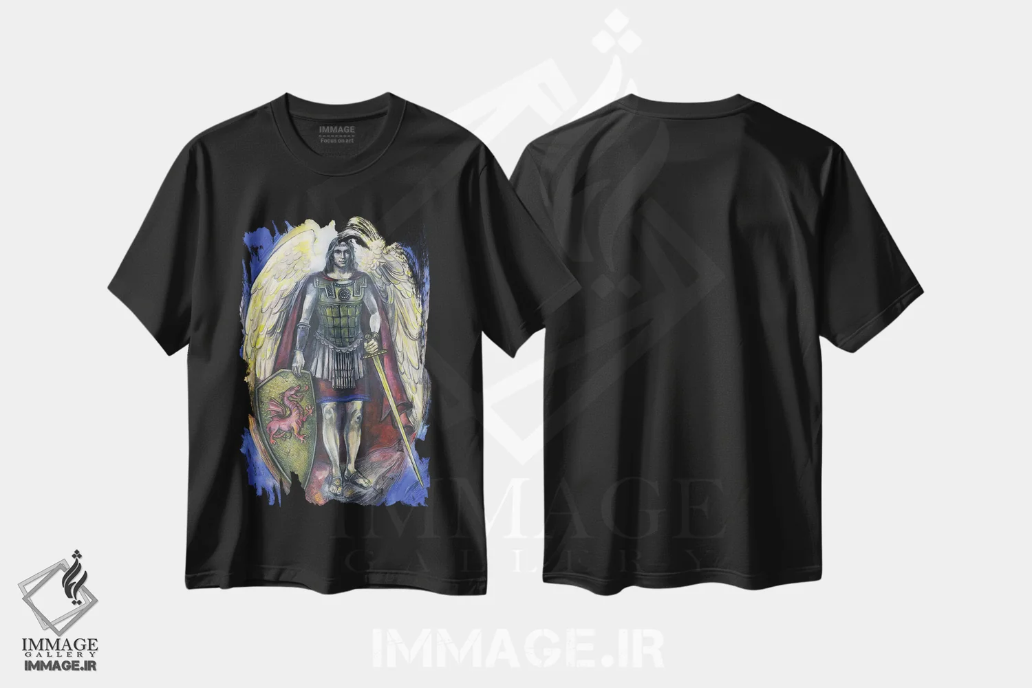 تیشرت مشکی طرح دار هفت فرشتهٔ مقرب، مدیوم اثر فانیتسا پترو | immage.ir