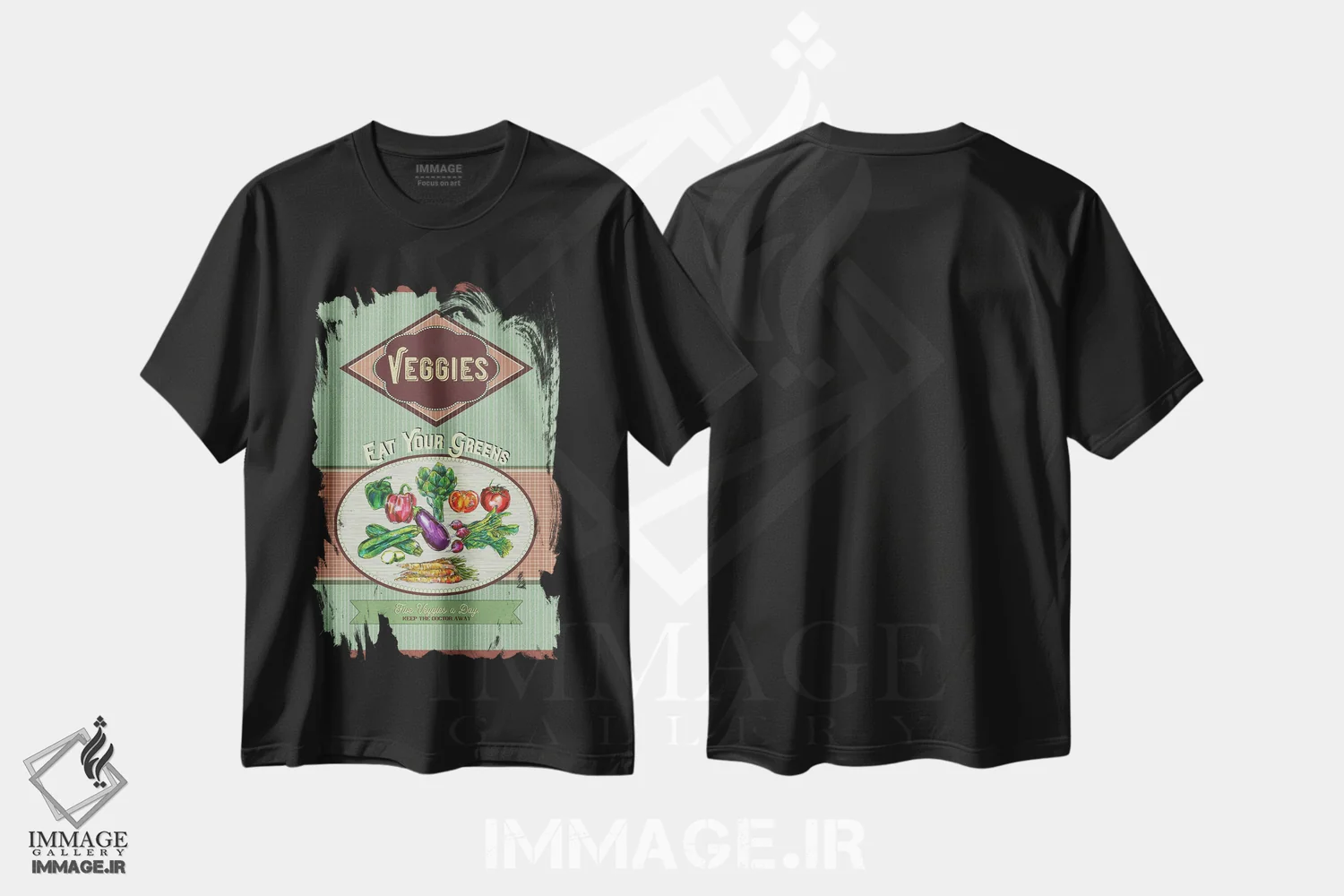 تیشرت مشکی طرح دار سبزیجاتت را بخور، تزئینی اثر فانیتسا پترو | immage.ir