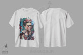 تیشرت سفید طرح دار فریدا، تزئینی اثر فانیتسا پترو | فروشگاه ایماژ
