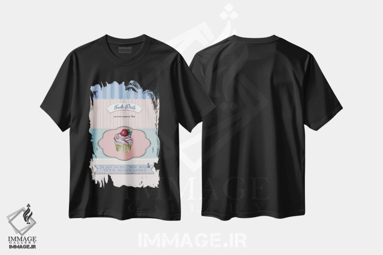 تیشرت مشکی طرح دار پوستر رترو آشپزخانه، تزئینی اثر فانیتسا پترو | فروشگاه ایماژ